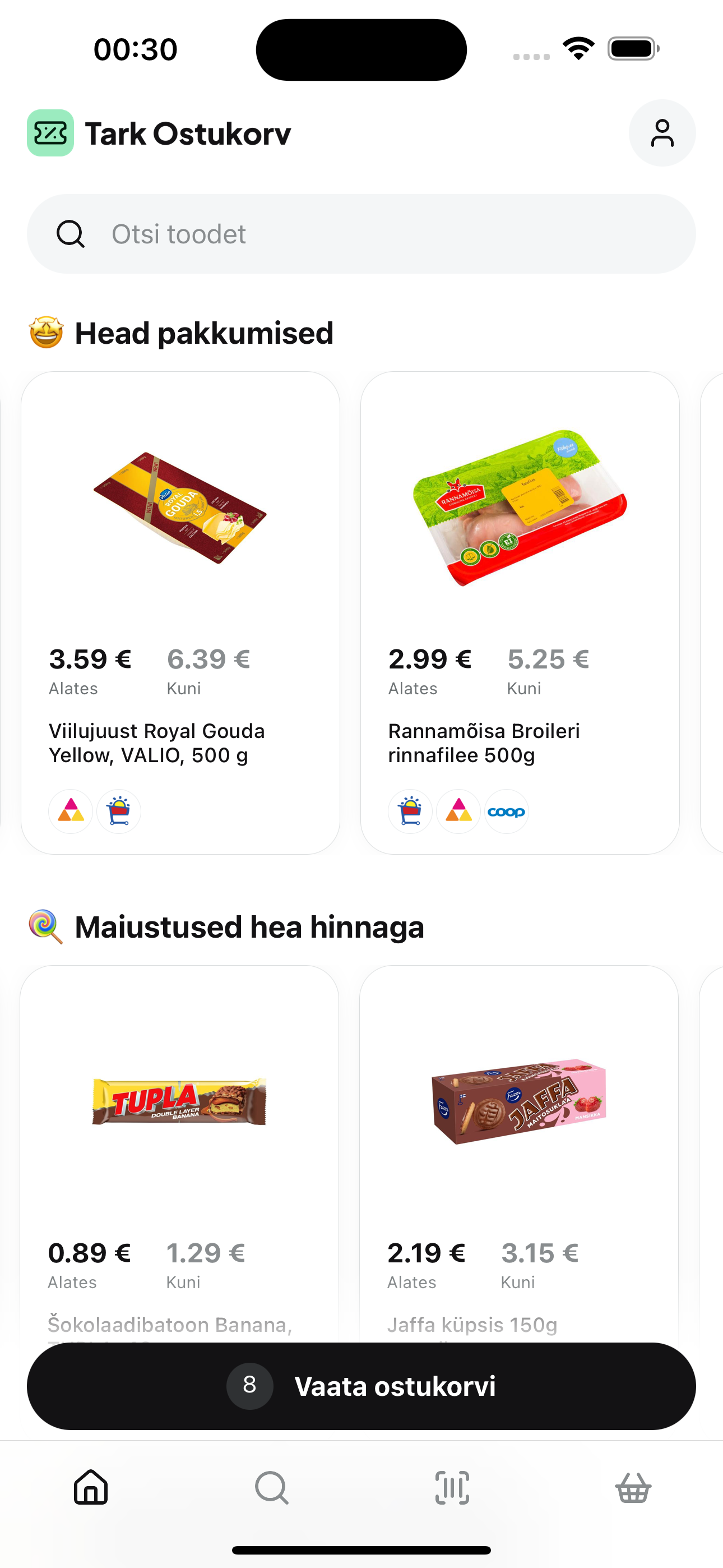 Tark Ostukorv App screenshot